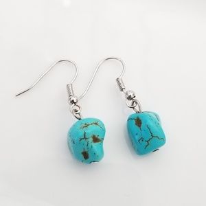 Small Faux turquoise earrings